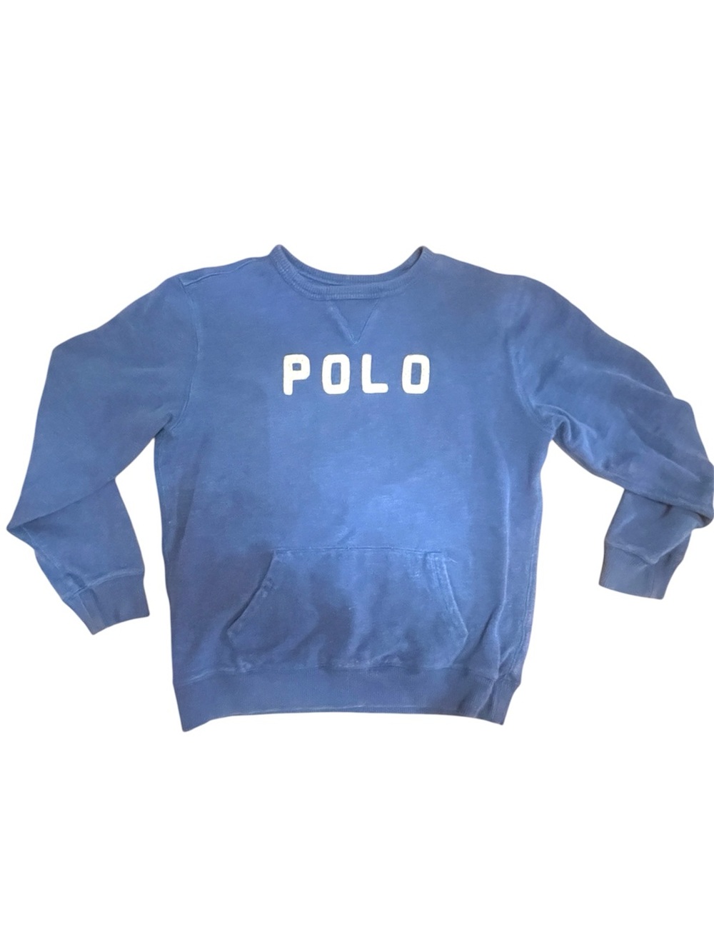 Polo by Ralph Lauren Blue Crewneck Sweatshirt with White Logo